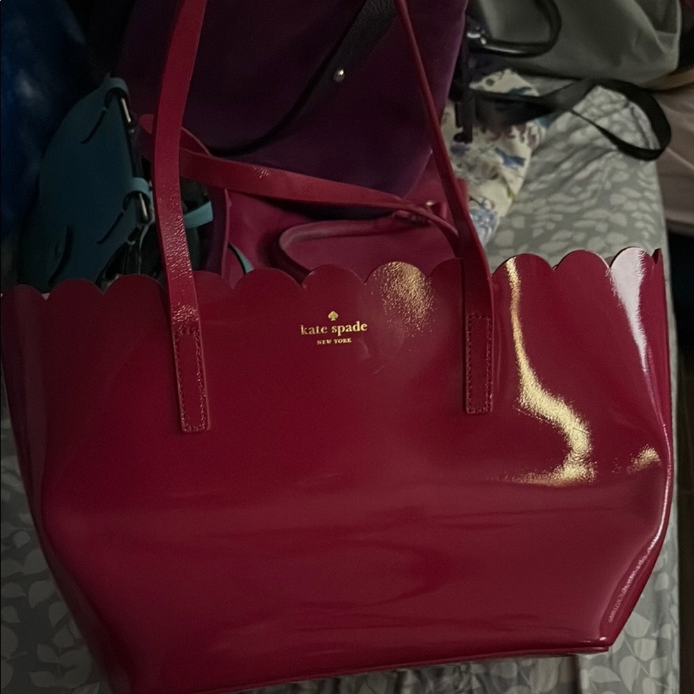 Kate Spade Pink patented leather Structured Tote Bag